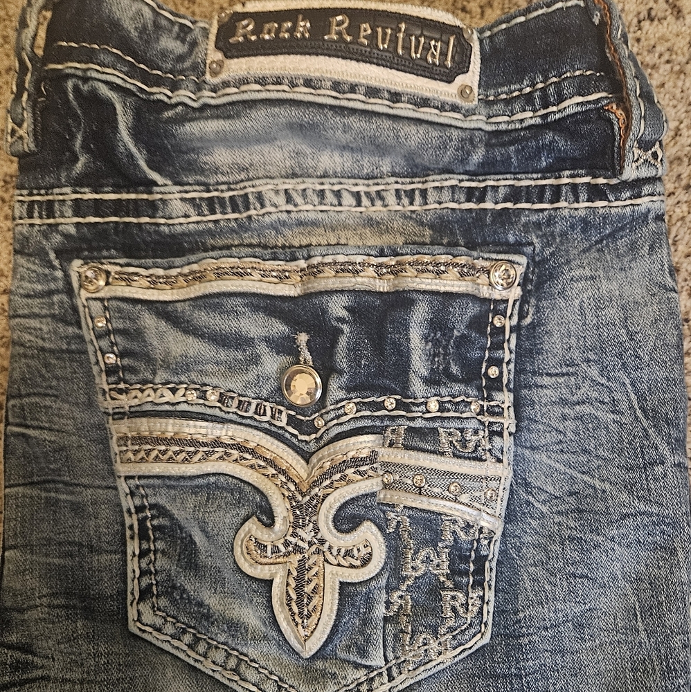 Rock Revival Cambria Easy Boot Stretch Distressed Jeans - Picture 5 of 6
